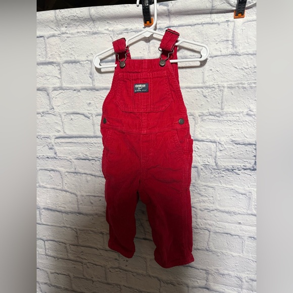 Vtg OshKosh B'gosh Kids Red Vestbak Corduroy Overalls, Size 18 months - Picture 5 of 8